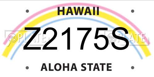 Z2175S Hawaii License Plate