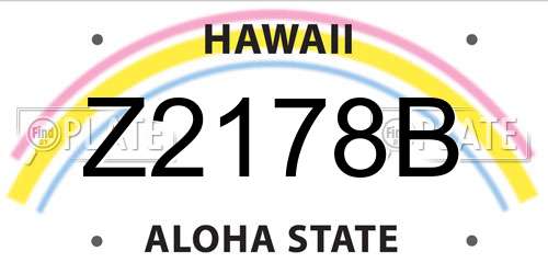Z2178B Hawaii License Plate