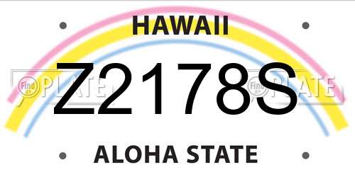 Z2178S Hawaii License Plate