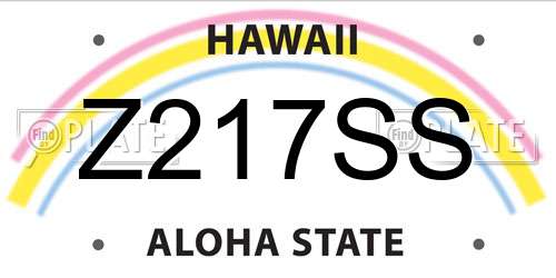 Z217SS Hawaii License Plate