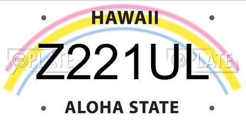 Z221UL Hawaii License Plate