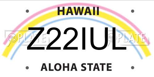 Z22IUL Hawaii License Plate