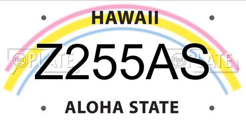 Z255AS Hawaii License Plate