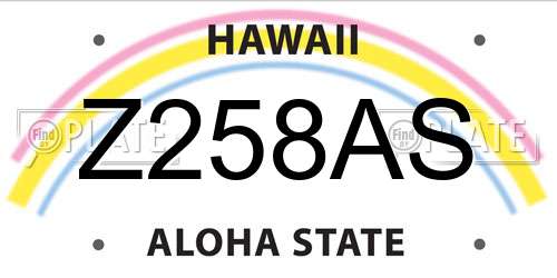Z258AS Hawaii License Plate