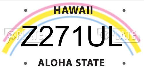 Z271UL Hawaii License Plate