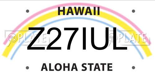 Z27IUL Hawaii License Plate