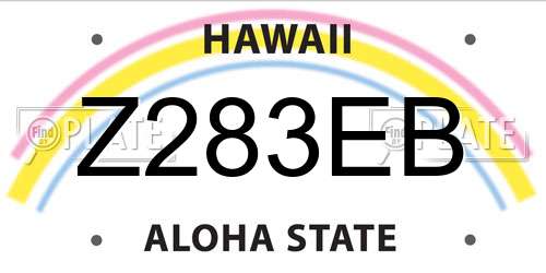 Z283EB Hawaii License Plate