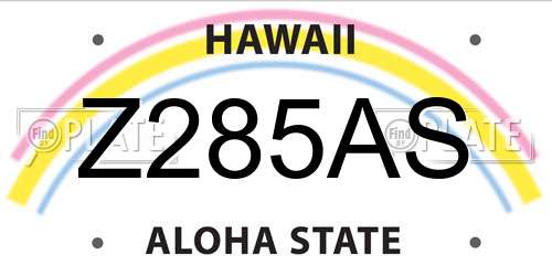 Z285AS Hawaii License Plate