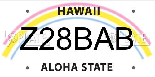 Z28BAB Hawaii License Plate
