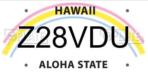 Z28VDU Hawaii License Plate