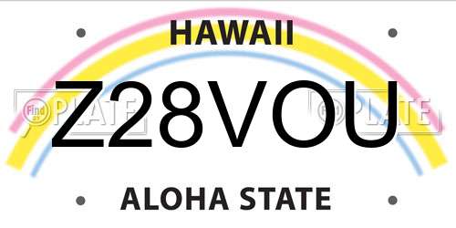 Z28VOU Hawaii License Plate