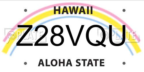 Z28VQU Hawaii License Plate