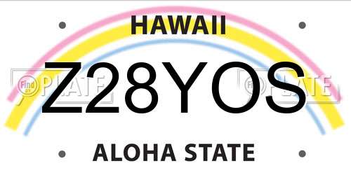 Z28YOS Hawaii License Plate