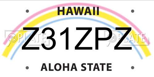 Z31ZPZ Hawaii License Plate