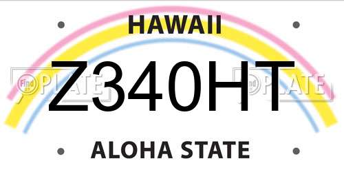 Z340HT Hawaii License Plate