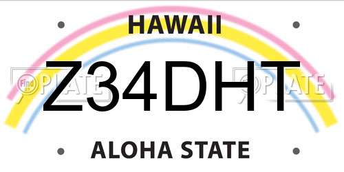 Z34DHT Hawaii License Plate