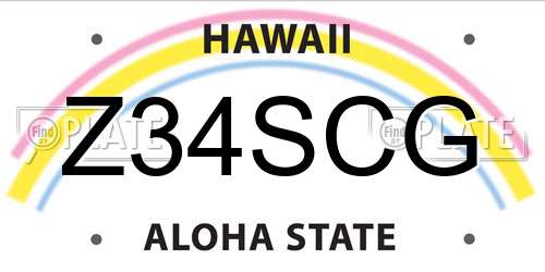 Z34SCG Hawaii License Plate