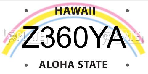 Z360YA Hawaii License Plate