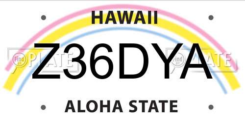 Z36DYA Hawaii License Plate