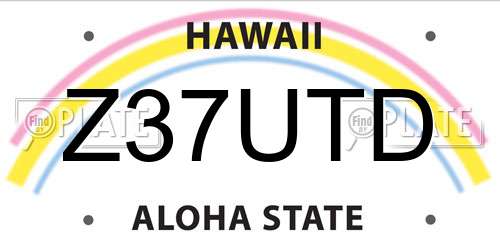 Z37UTD Hawaii License Plate