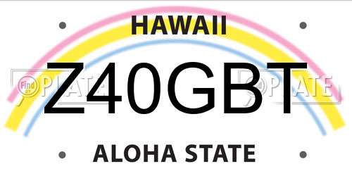 Z40GBT Hawaii License Plate