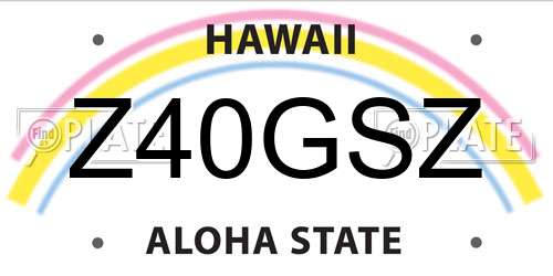 Z40GSZ Hawaii License Plate