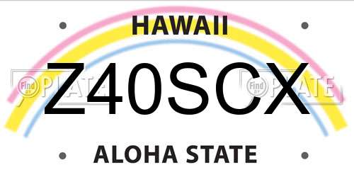Z40SCX Hawaii License Plate