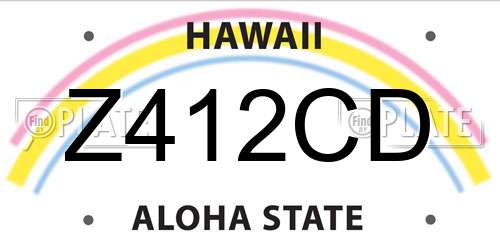 Z412CD Hawaii License Plate