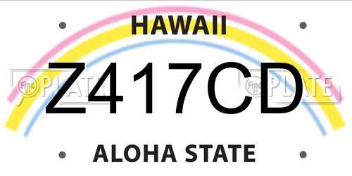 Z417CD Hawaii License Plate