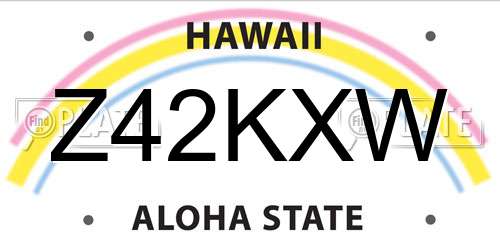 Z42KXW Hawaii License Plate