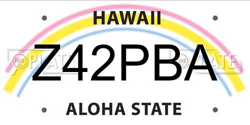 Z42PBA Hawaii License Plate