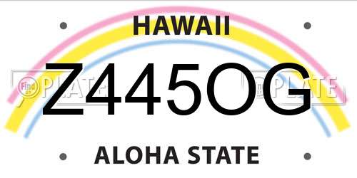 Z445OG Hawaii License Plate