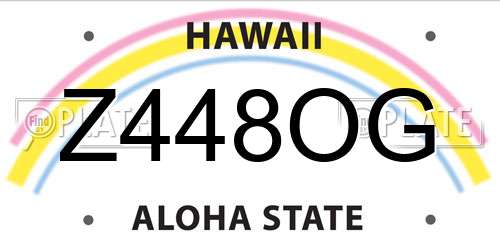 Z448OG Hawaii License Plate