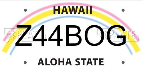 Z44BOG Hawaii License Plate