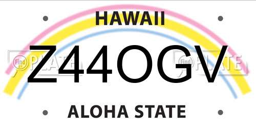 Z44OGV Hawaii License Plate