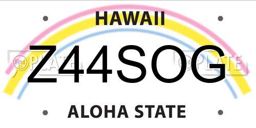 Z44SOG Hawaii License Plate