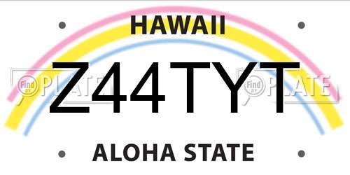 Z44TYT Hawaii License Plate