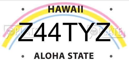 Z44TYZ Hawaii License Plate