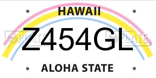 Z454GL Hawaii License Plate