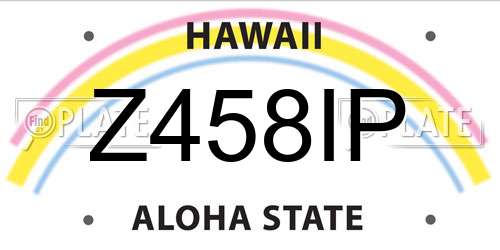 Z458IP Hawaii License Plate