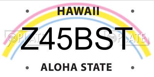 Z45BST Hawaii License Plate