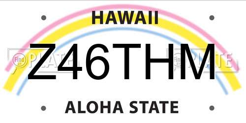Z46THM Hawaii License Plate