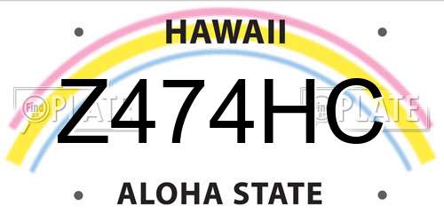 Z474HC Hawaii License Plate