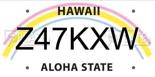 Z47KXW Hawaii License Plate