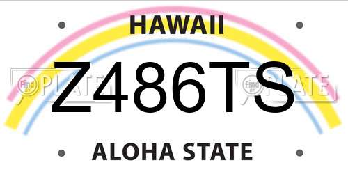 Z486TS Hawaii License Plate