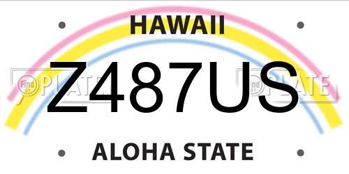 Z487US Hawaii License Plate