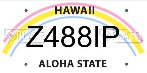 Z488IP Hawaii License Plate