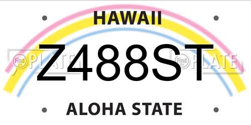 Z488ST Hawaii License Plate