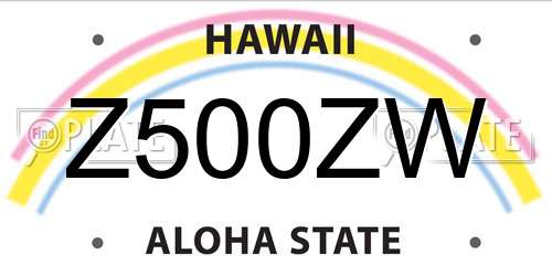 Z500ZW Hawaii License Plate