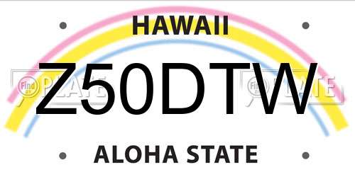 Z50DTW Hawaii License Plate